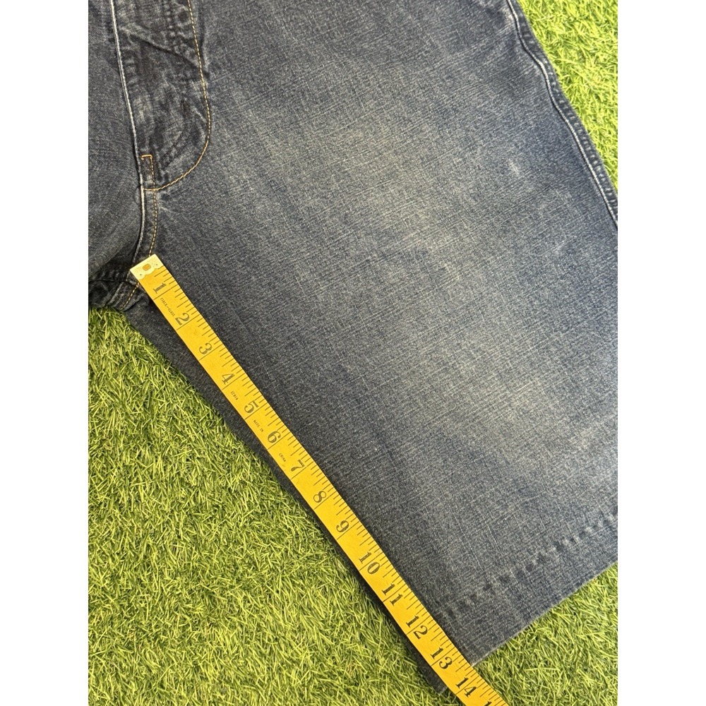 Vintage JNCO Jorts Mens 34 Dark Denim Skull Embroidered Y2K Shorts - Picture 15 of 16